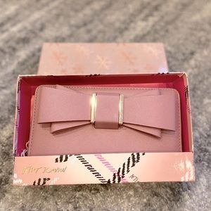 Betsey Johnson mauve bow wallet NWT